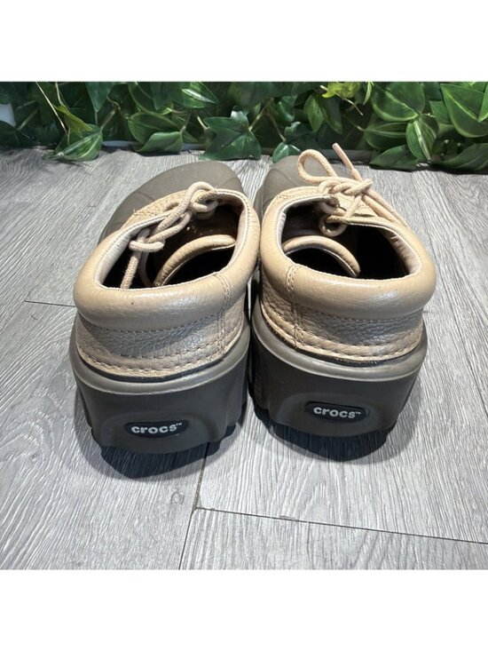 Crocs Axel Islander Lace Up Shoes Unisex Mens 6 Womens 8 Tan Leather Duck Boot main image 10